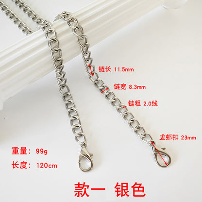 Metal Chain Bag Strap with Woven Shoulder Strap for DIY