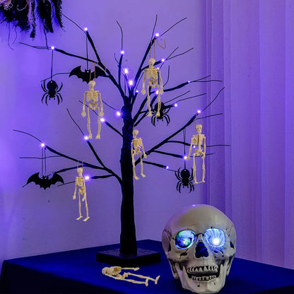 5PCS Halloween Mini Plastic Skull Skeleton Decorations – Hanging Toys for Crafts & Party Favors