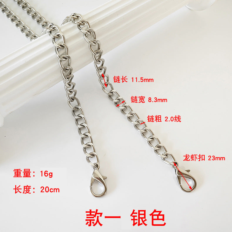 Metal Chain Bag Strap with Woven Shoulder Strap for DIY