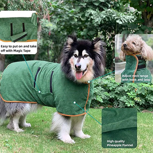 Microfiber Pet Bathrobe – Fast-Drying Dog Towel