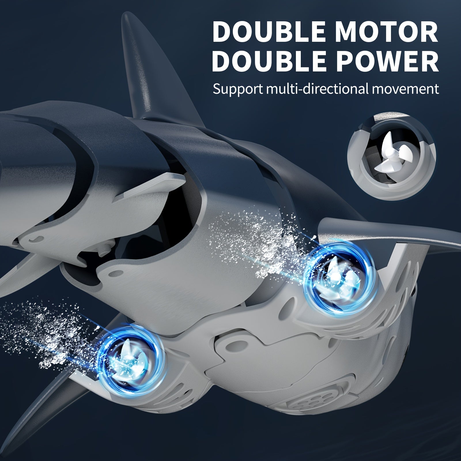 Remote Control Shark Toy – Water Spray & Lights - Urbizia