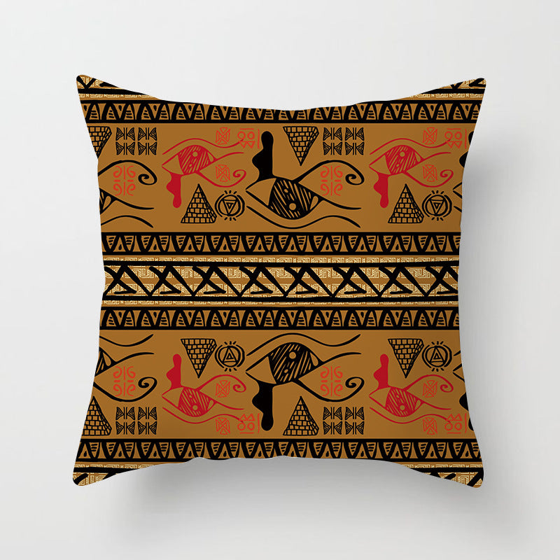 Mandala Print Peach Velvet Pillow Cover for Living Room