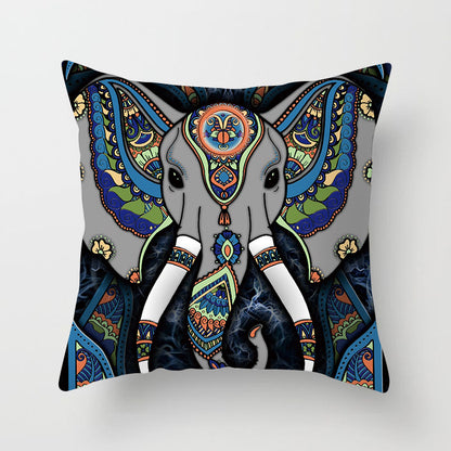 Mandala Print Peach Velvet Pillow Cover for Living Room
