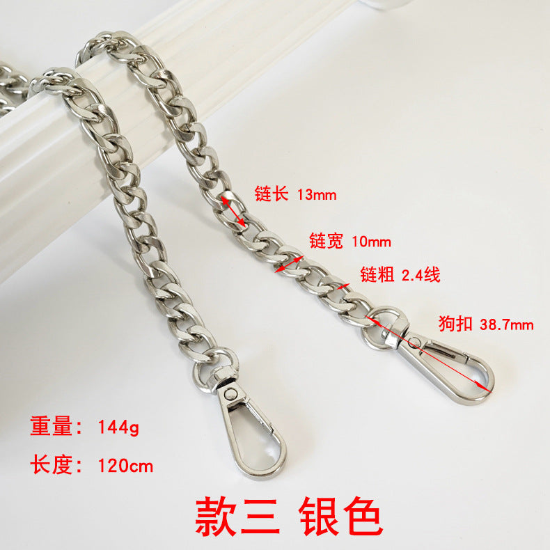 Metal Chain Bag Strap with Woven Shoulder Strap for DIY