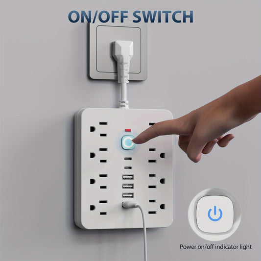 14-in-1 Power Strip with Surge Protection & USB Ports - Urbizia