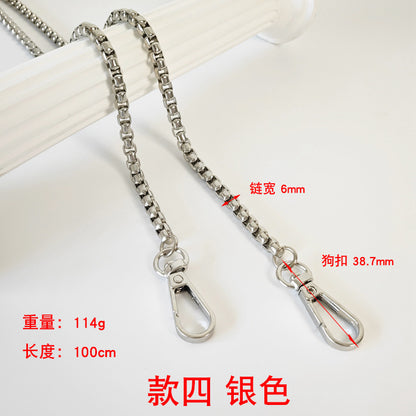Metal Chain Bag Strap with Woven Shoulder Strap for DIY