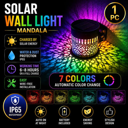 Solar-Powered Datura Lantern Light Wall Lamp Outdoor Garden Patio Walkway Decorations 1Pcs/2Pack Lighting for Garden Decor