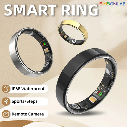 SIMSONLAB TK16 Smart Ring – Heart Rate, SpO2, 5ATM Waterproof