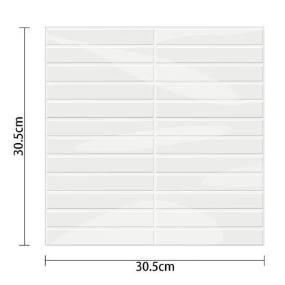 5 Sheets Wall Tile Sticker White Self Adhesive Tiles Waterproof Vinyl Wallpaper Backsplash For Kitchen Living Room Bathroom - Urbizia