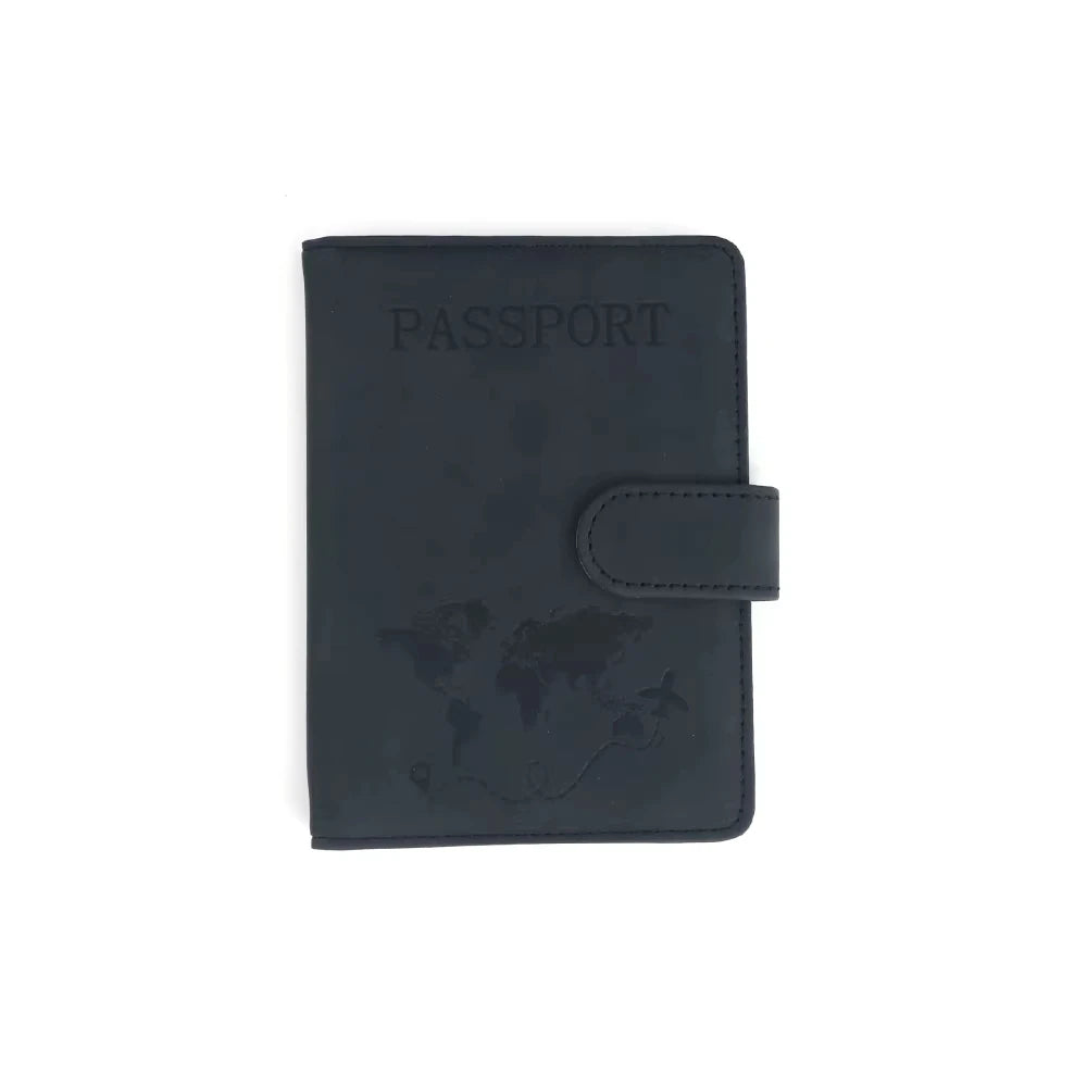 Customized name PU magnetic snap RFID multi-functional SIM card carrying case for passport, map, ticket clip organizer bag
