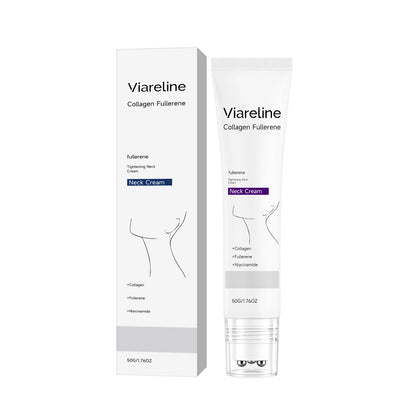 Collagen Fullerene Neck Cream Niacinamide Brightening Jawline Tighten Lift Firming Anti-Wrinkle Neck Care Moisturizing Cream with Rollers