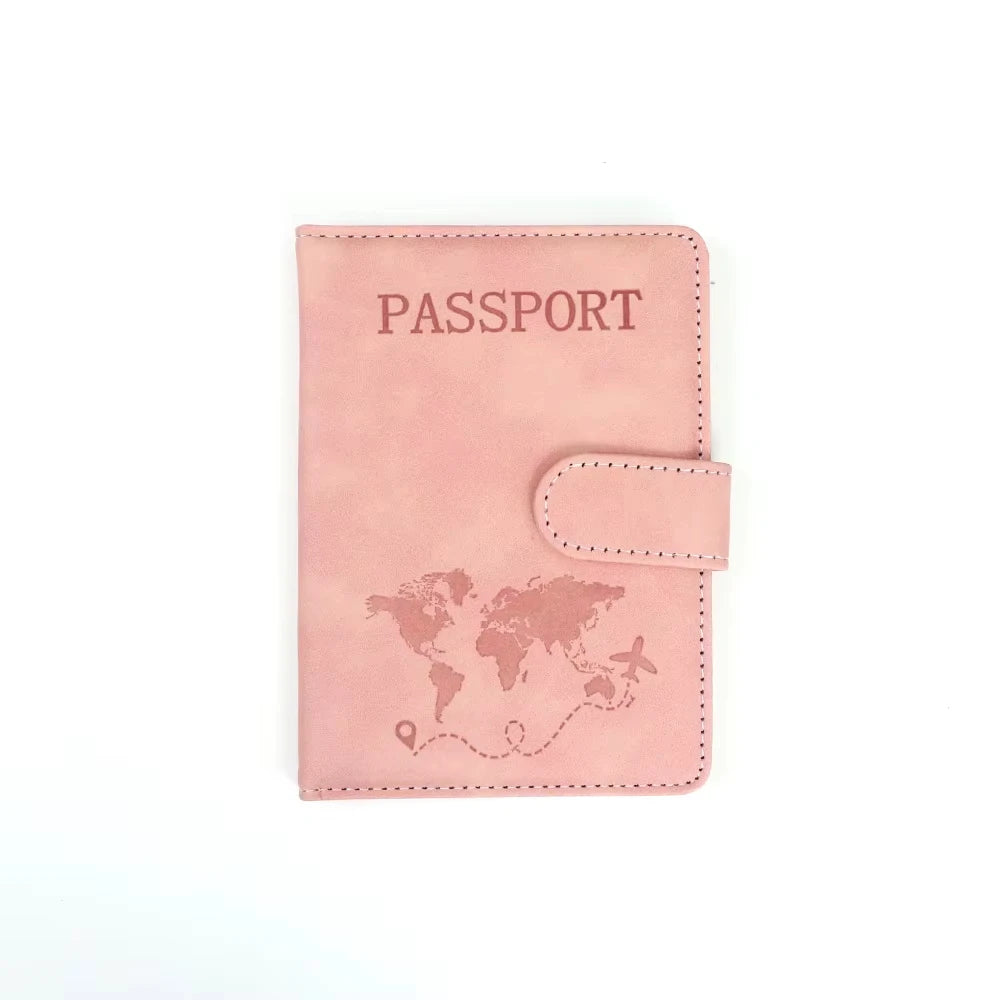 Customized name PU magnetic snap RFID multi-functional SIM card carrying case for passport, map, ticket clip organizer bag