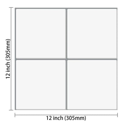 5 Sheets Wall Tile Sticker White Self Adhesive Tiles Waterproof Vinyl Wallpaper Backsplash For Kitchen Living Room Bathroom - Urbizia