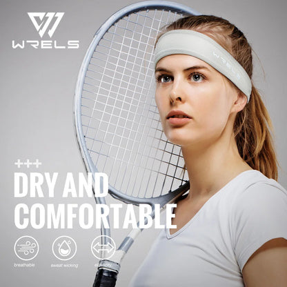 WRELS Fitness Headbands Ice Silk Workout Headband Cooling Forehead Wrap No-Slip Running Sweatband Moisture-wicking Hairband