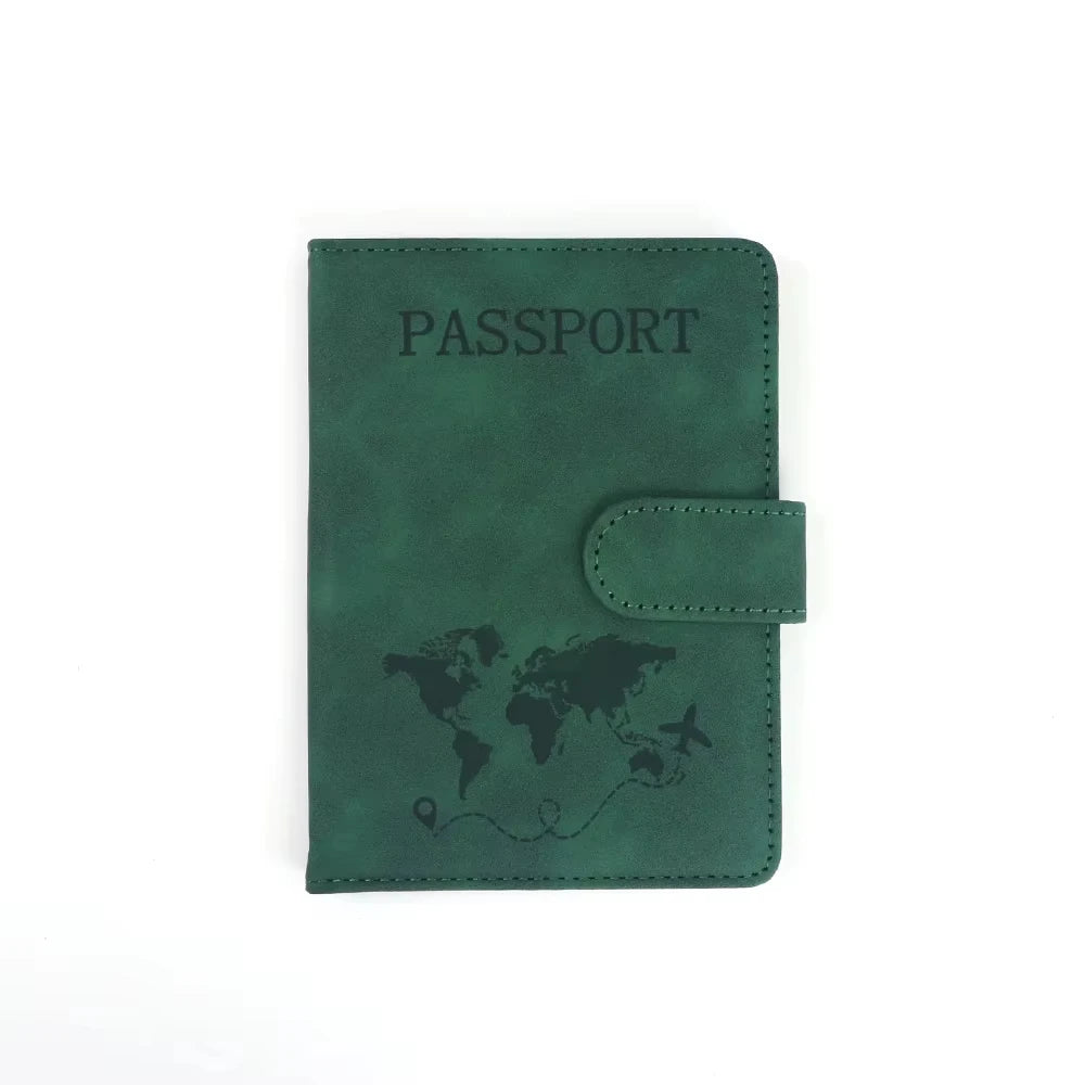 Customized name PU magnetic snap RFID multi-functional SIM card carrying case for passport, map, ticket clip organizer bag