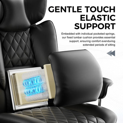 Big and Tall Gaming Chair with Pocket Spring Lumbar Support, Ergonomic Office Chair with Footrest