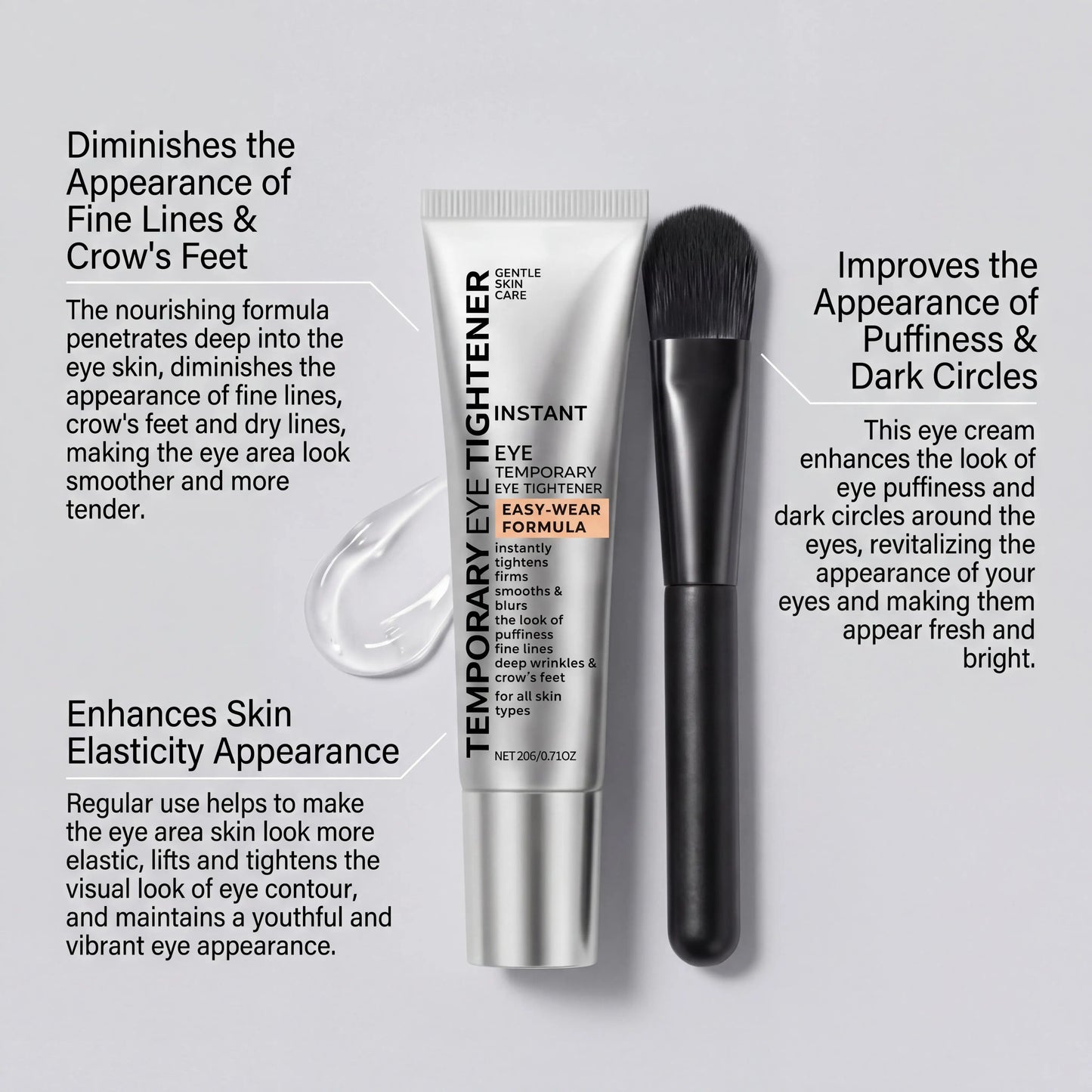Instant Firming Eye Cream Anti Aging Lighten Dark Circles Reduce Puffiness Moisturize Wrinkle Elimination Easy Absorb Daily Eye Care