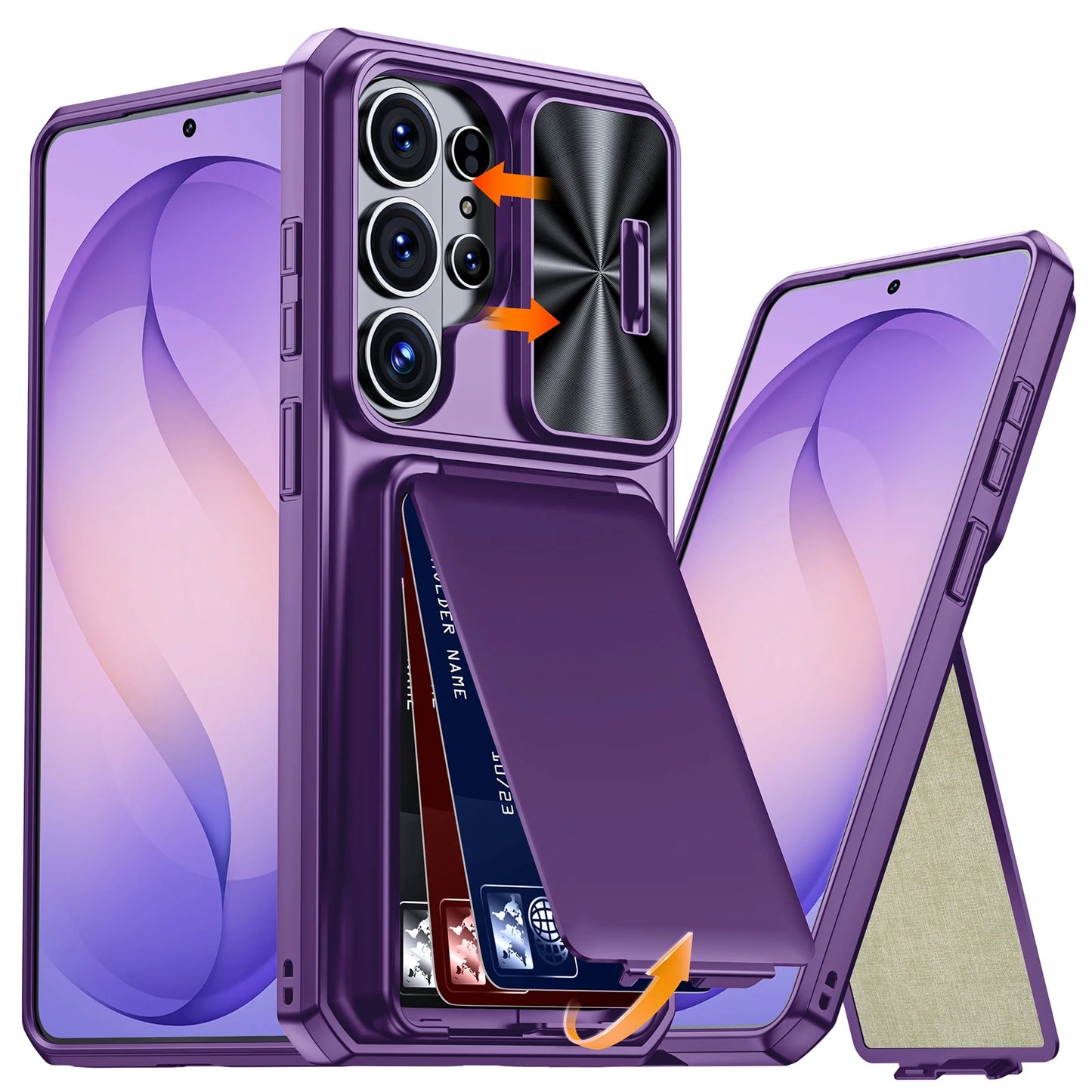 618 Hot Deals For Samsung Galaxy S26 Ultra Phone Case,with Cards Holder (FIFD Blocking) Shockproof Wallet Phone Case-Black