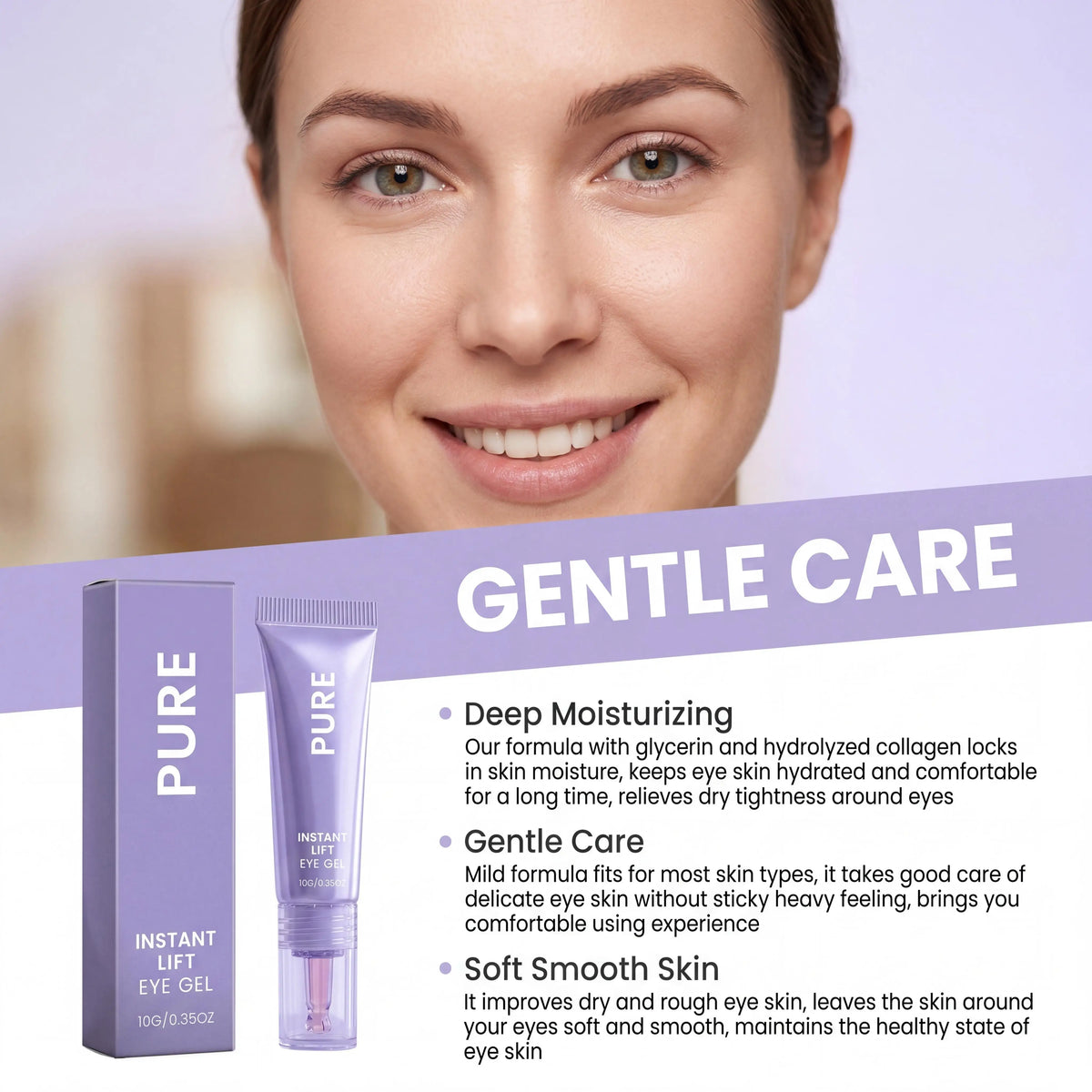 Collagen Eye Cream Gentle Nourishing Smooth Eye Skin Anti Wrinkle Tighten Lifting Moisturizing Puffy Repair Brightening Fade Fine Lines Skin Care