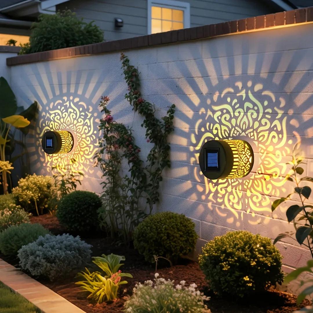 Solar-Powered Datura Lantern Light Wall Lamp Outdoor Garden Patio Walkway Decorations 1Pcs/2Pack Lighting for Garden Decor