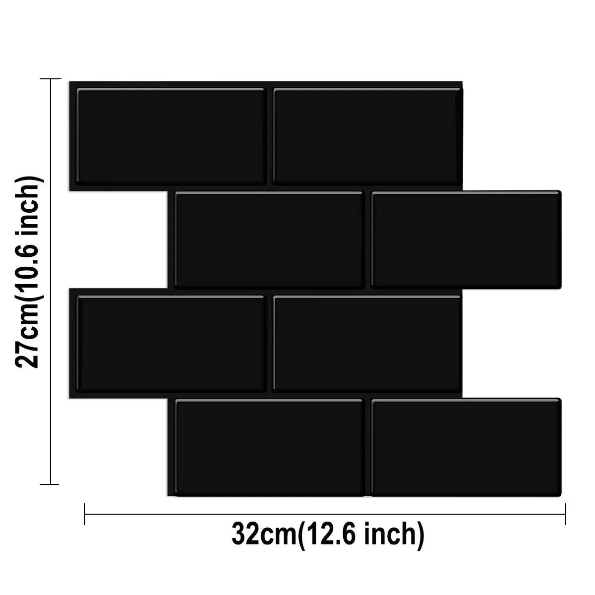 10 Sheets Big Tiles Peel and Stick Wall Stickers Brick Vinyl Wallpaper Waterproof Kitchen Bathroom Backsplash Home Decor - Urbizia