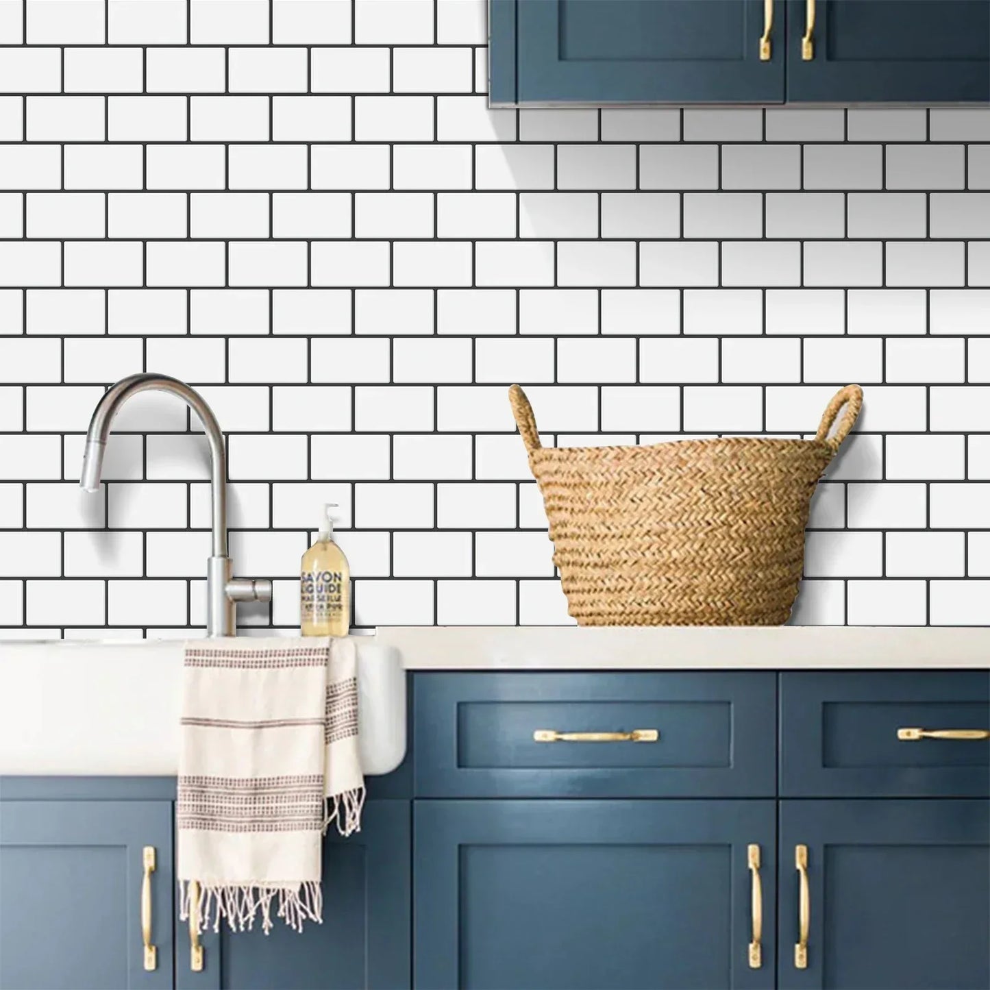 Subway Wall Stickers Peel and Stick 3d Brick Vinyl Wallpaper Bathroom Kitchen Backsplash Wall Decals 10 Sheets - Urbizia