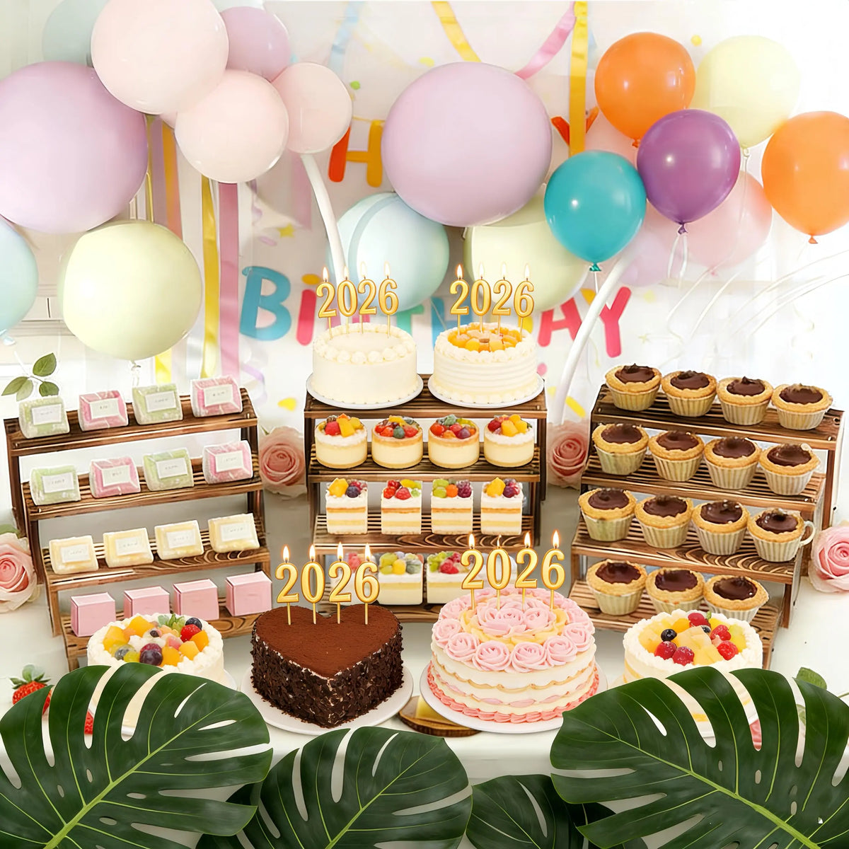 2 Set Wooden Tiered Risers Display Stands for Vendor Events,Stackable Wood Cupcake Display Stand,Farmhouse Decor Wood Dessert Table Display Set,Vendor Booth Display Items,Food Display Risers for Party