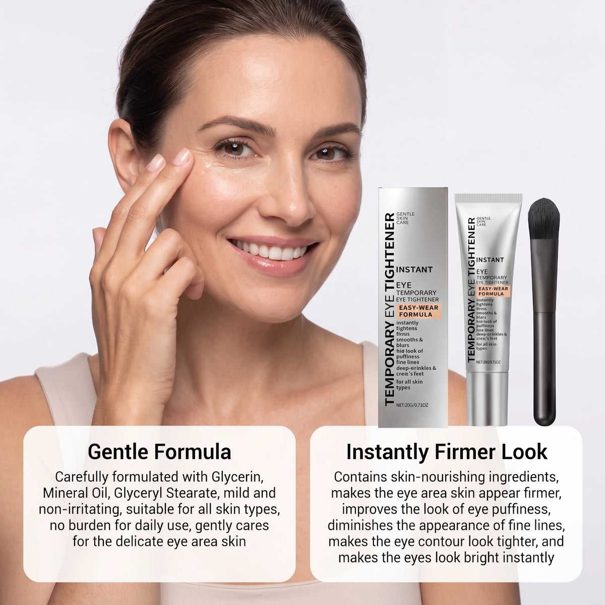 Instant Firming Eye Cream Anti Aging Lighten Dark Circles Reduce Puffiness Moisturize Wrinkle Elimination Easy Absorb Daily Eye Care