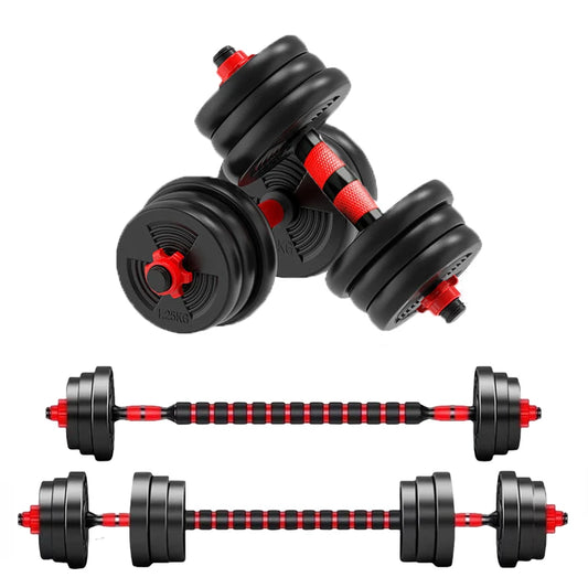 Adjustable Dumbbell to Barbell Set – 5 to 44 lbs