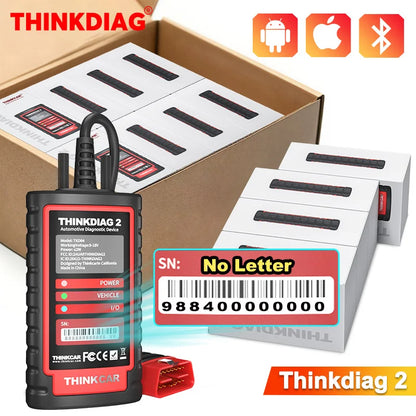 Thinkdiag2 All System Bidirectional OBD2 Diagnostic Scanner for iOS & Android, THINKCAR Bluetooth Scan Tool with CAN-FD Protocol, 15+ Reset Functions, ECU Code, Active Test, AutoVIN, 1 Year Update