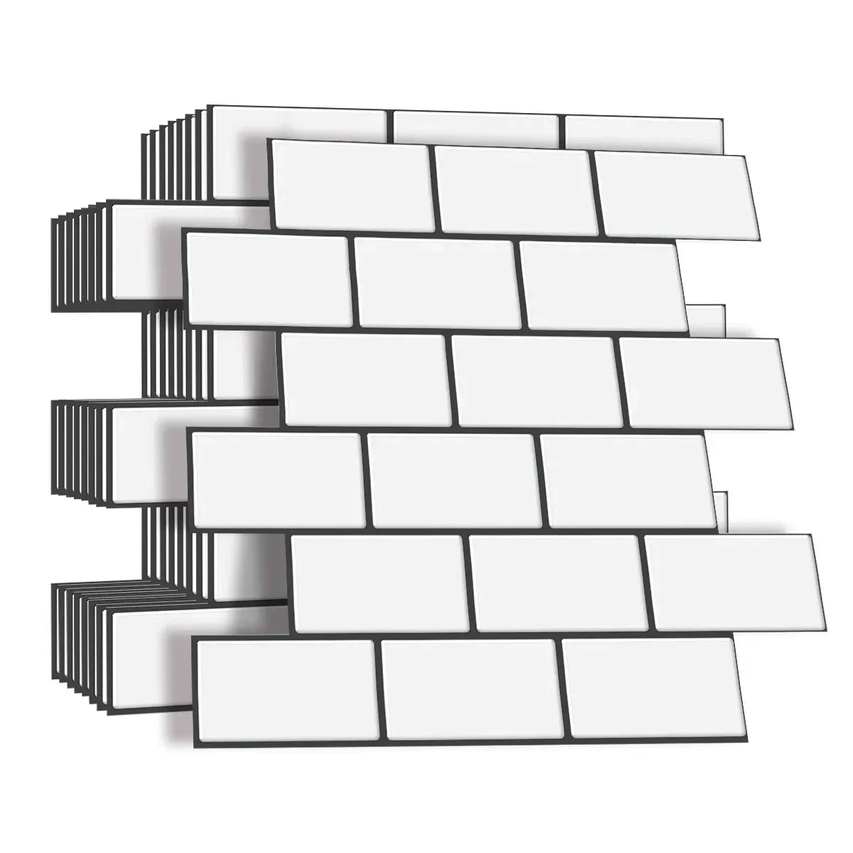 Subway Wall Stickers Peel and Stick 3d Brick Vinyl Wallpaper Bathroom Kitchen Backsplash Wall Decals 10 Sheets - Urbizia