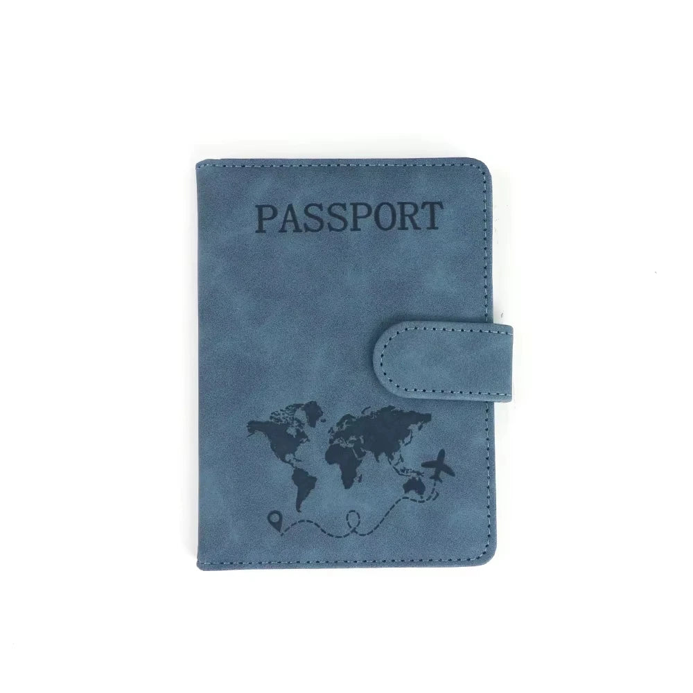 Customized name PU magnetic snap RFID multi-functional SIM card carrying case for passport, map, ticket clip organizer bag