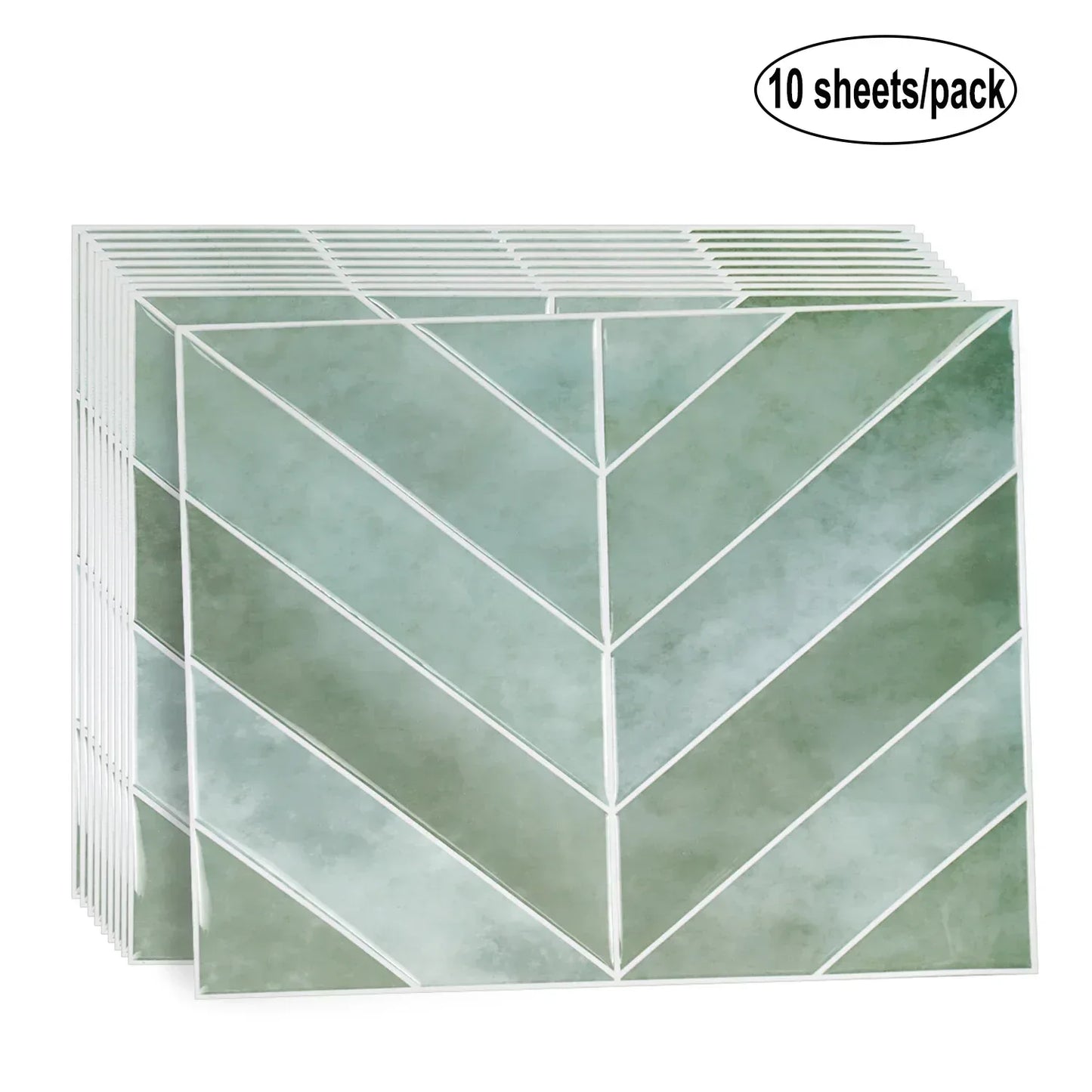 10pcs V-shape Peel and Stick Wall Tile Sticker 3D Waterproof Vinyl Wallpaper for Kitchen Living Room RV Interior Wall Decoration - Urbizia