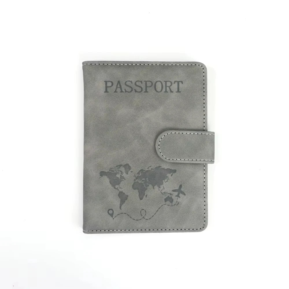Customized name PU magnetic snap RFID multi-functional SIM card carrying case for passport, map, ticket clip organizer bag