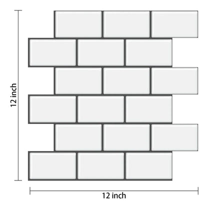 Subway Wall Stickers Peel and Stick 3d Brick Vinyl Wallpaper Bathroom Kitchen Backsplash Wall Decals 10 Sheets - Urbizia