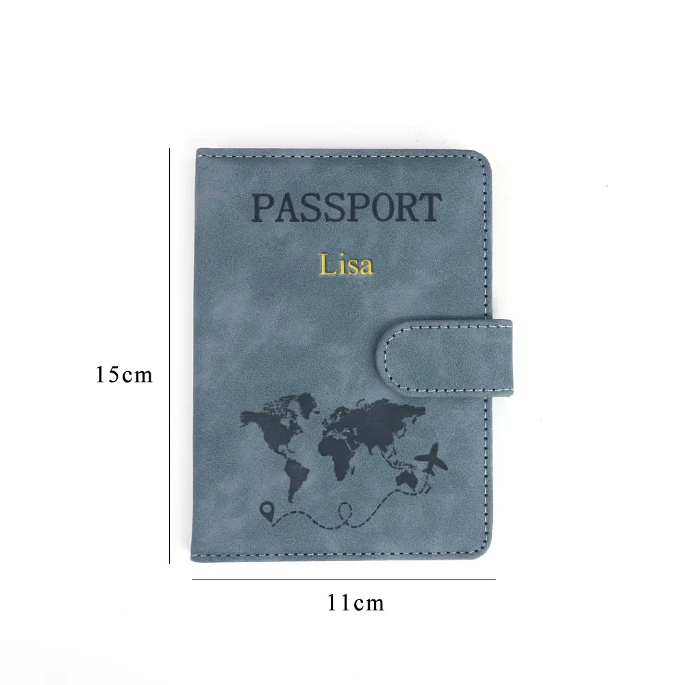 Customized name PU magnetic snap RFID multi-functional SIM card carrying case for passport, map, ticket clip organizer bag