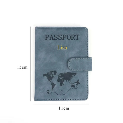 Customized name PU magnetic snap RFID multi-functional SIM card carrying case for passport, map, ticket clip organizer bag