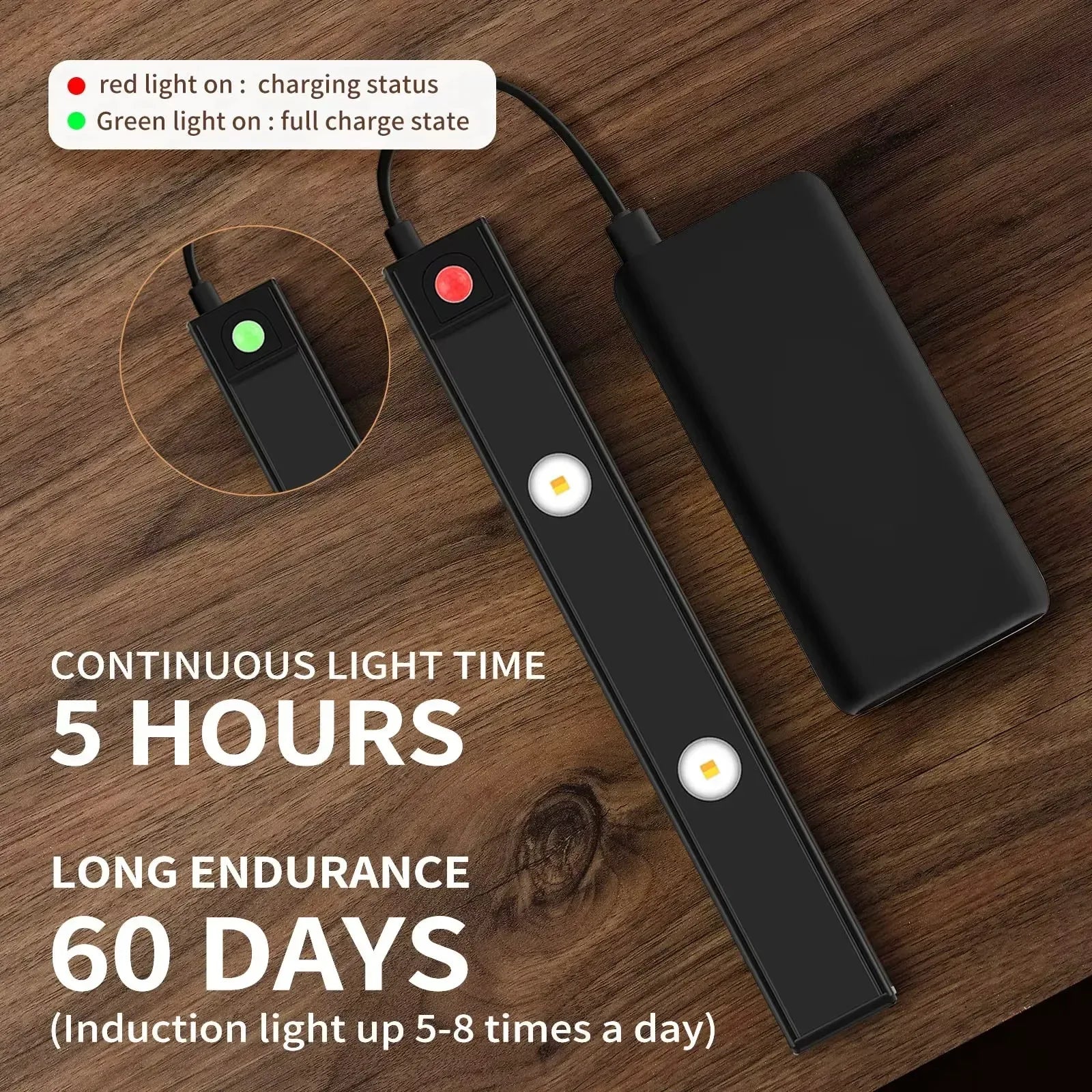 LED Ultra Thin Under Cabinet Lights Motion Sensor night light Wireless 3Color Dimmable For Kitchen Cabinet Bedroom Wardrobe Ligh - Urbizia