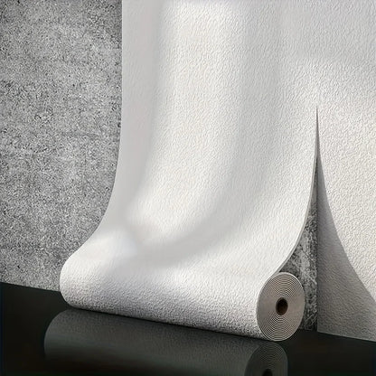 50cmX10m Linen 3D Foam Self-adhesive PVC Solid Color Thickened Waterproof Background Wall Renovation Wallpaper Wall Stickers