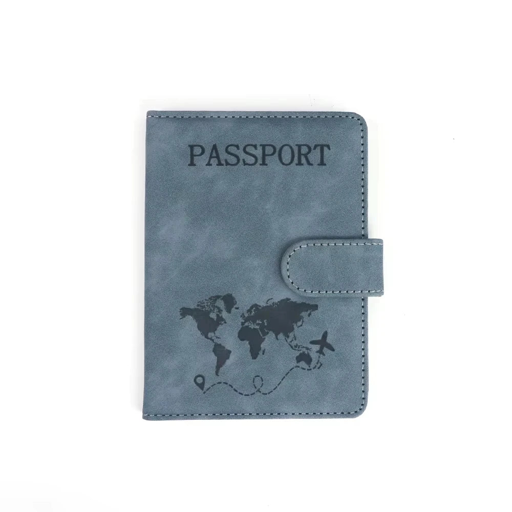 Customized name PU magnetic snap RFID multi-functional SIM card carrying case for passport, map, ticket clip organizer bag