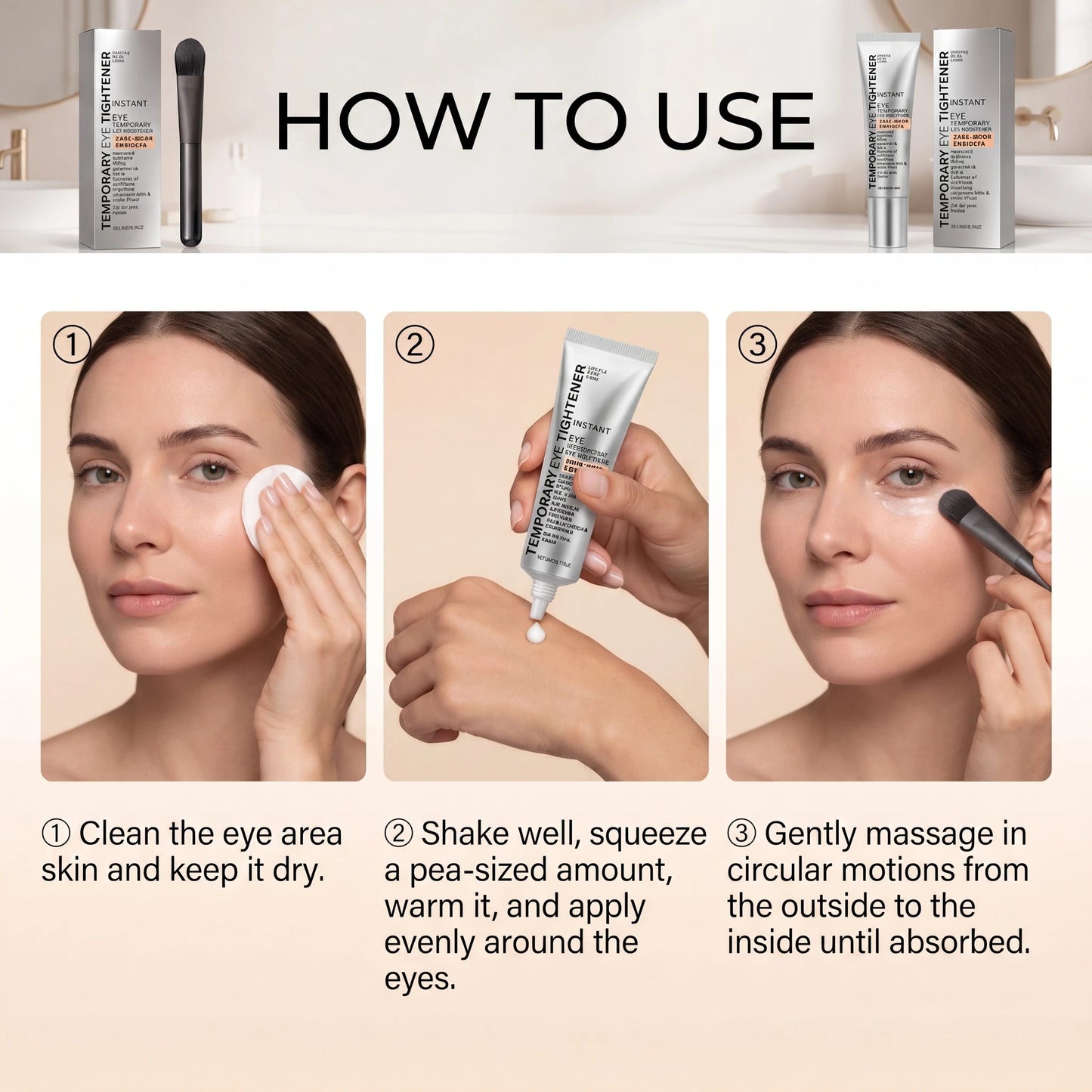 Instant Firming Eye Cream Anti Aging Lighten Dark Circles Reduce Puffiness Moisturize Wrinkle Elimination Easy Absorb Daily Eye Care