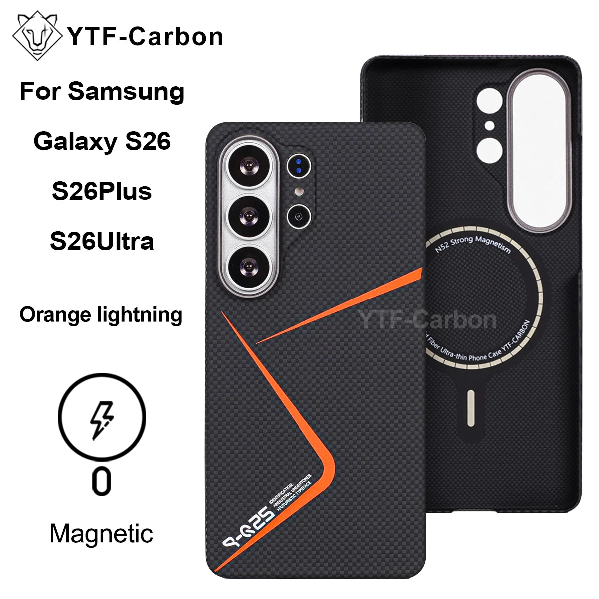 YTF For Samsung Galaxy S26 Ultra Aramid Fiber phone case for magnetic S26 plus Thin Luxury S26 cover protective Kevlar case