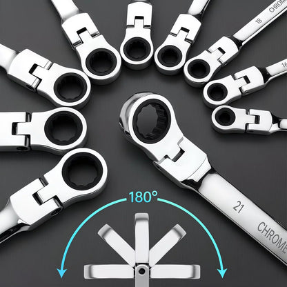72-Tooth 8-19mm Ratchet Wrench Set Metric, Multi-Function for Garage Home DIY Repair Maintenance Ideal Party Gift