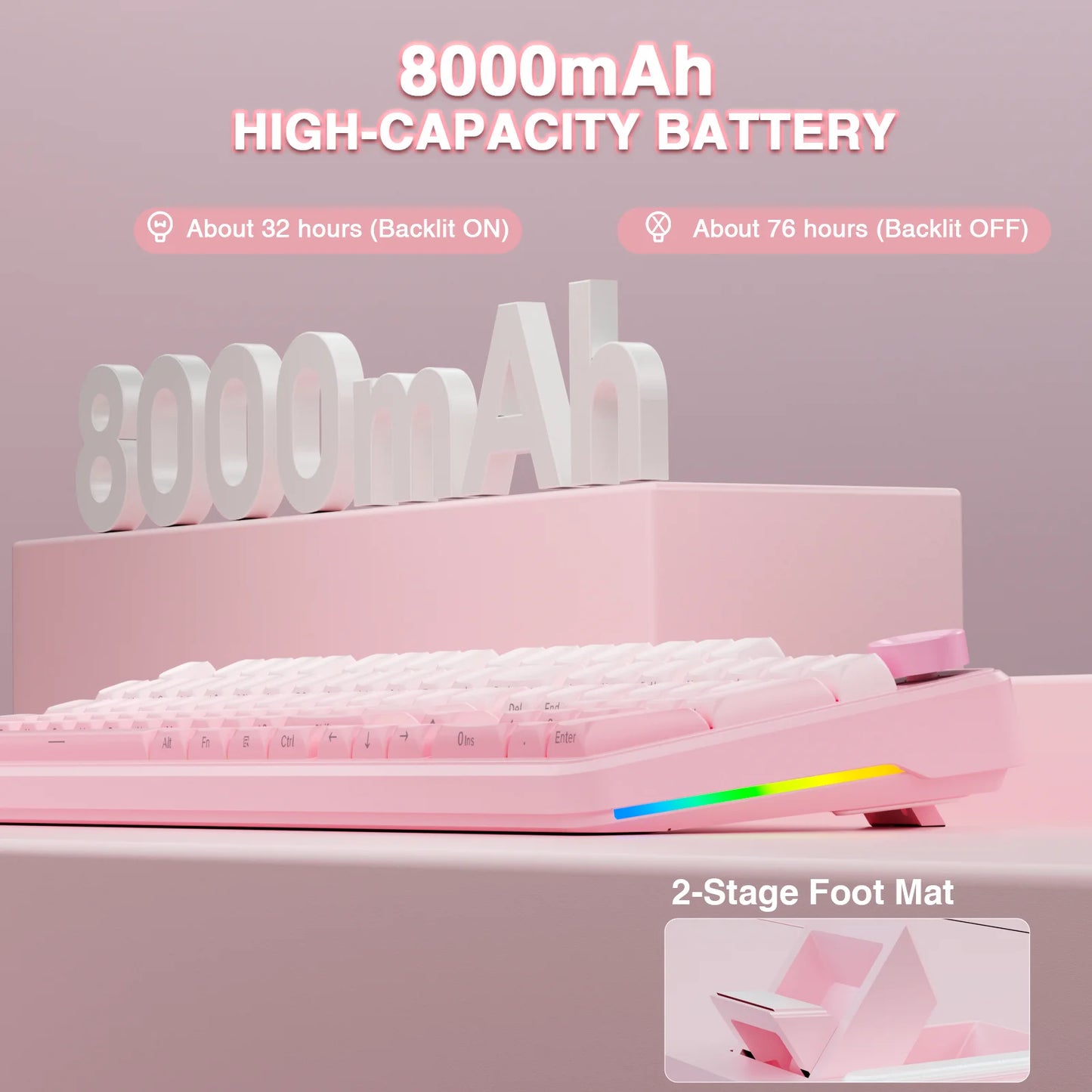 AULA F108 pro Wireless Bluetooth Keyboard Macro Gaming keyboard Gasket Hot-swap Full Size Keyboard with TFT Smart Display