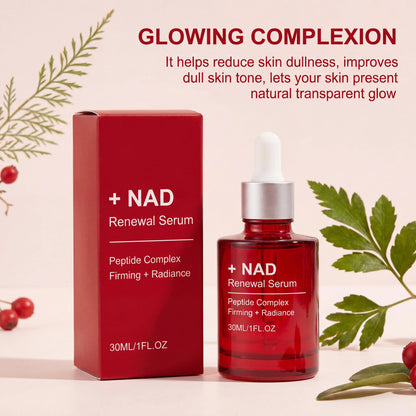 NAD Renewal Serum Peptide Complex Firming Brightening Anti Aging Hydrating Smooth Fine Lines Boosting Radiance Face Essence NAD Renewal Serum