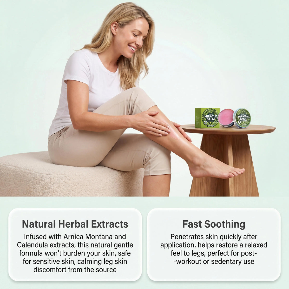 Ximonth Leg Care Balm Relieve Edema Leg Improve Blood Circulation Soothe Moisturize Nourishing Rough Skin Muscle Relief Massage Daub Cream