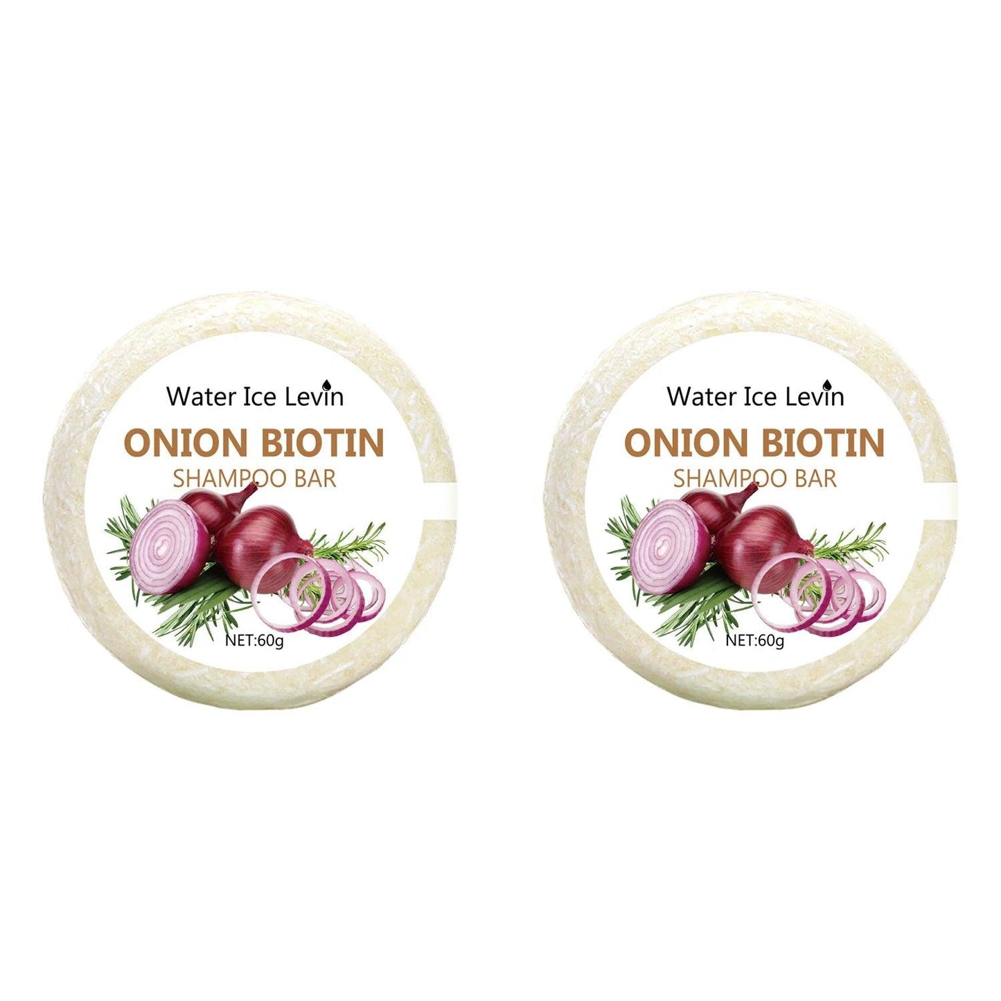 Onion & Biotin Shampoo Bar - 60g, Suitable for All Hair Types, Moisturizing and Smoothing, Rich in Rosemary Extract
