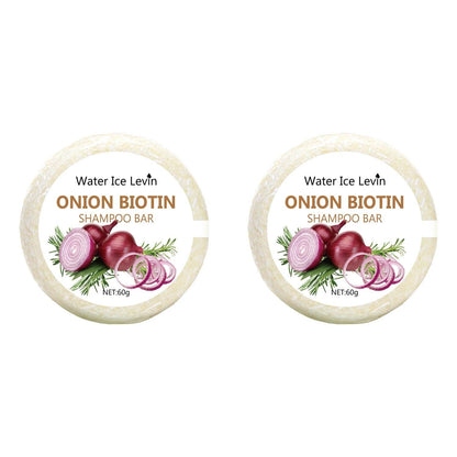 Onion & Biotin Shampoo Bar - 60g, Suitable for All Hair Types, Moisturizing and Smoothing, Rich in Rosemary Extract