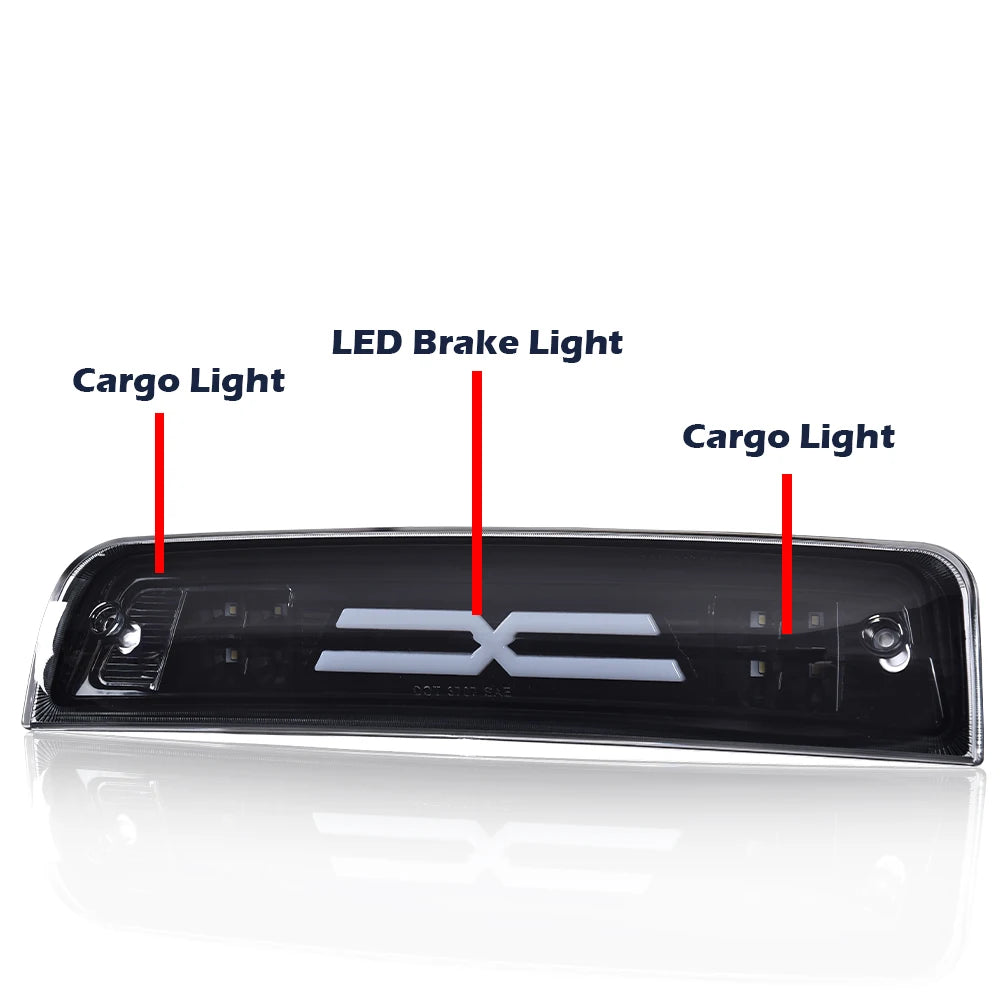 Led 3Rd Third Brake Light Cargo Lamp Fit for 2009-2017 Dodge Ram 1500 2500 3500 Smoked Housing High-Mount Light