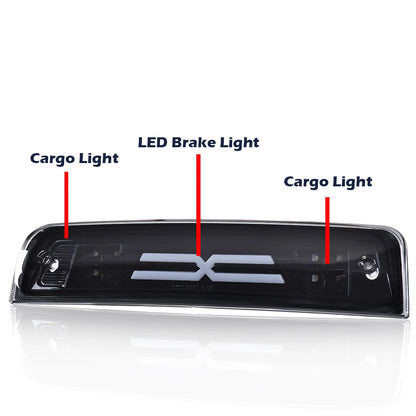 Led 3Rd Third Brake Light Cargo Lamp Fit for 2009-2017 Dodge Ram 1500 2500 3500 Smoked Housing High-Mount Light